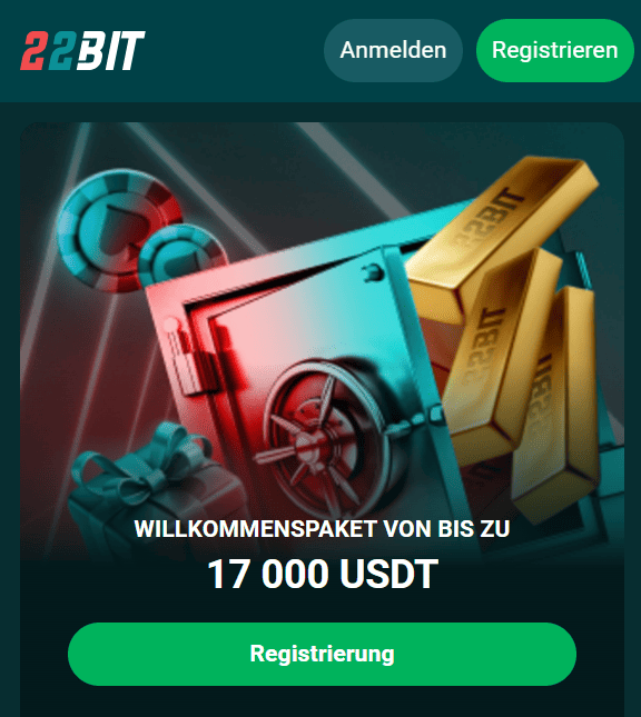 Casino-Bonus für Highroller Das 22Bit Willkommenspaket Deutschland